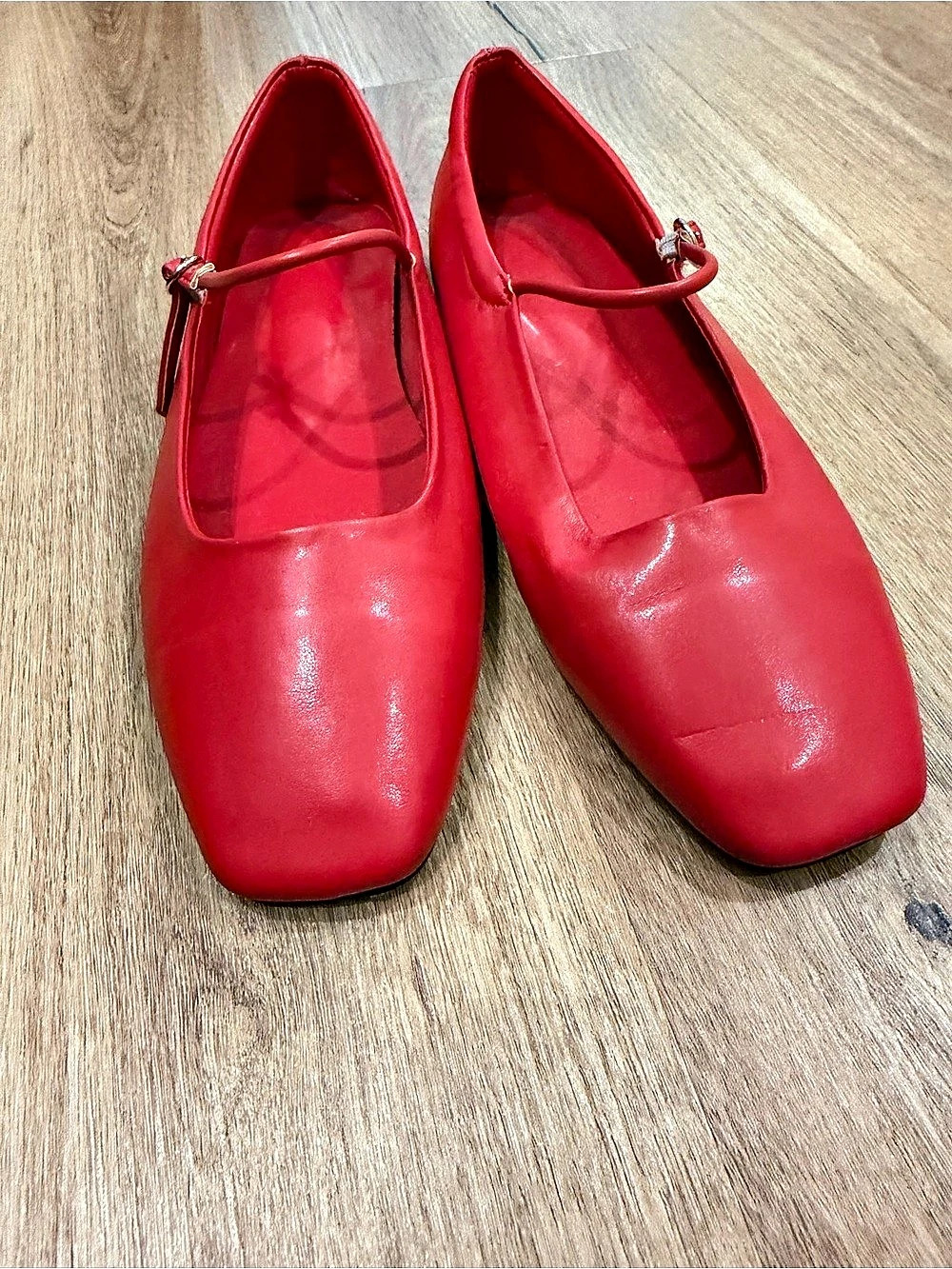 Peche handmade Red Mary Jane Heels US 8
